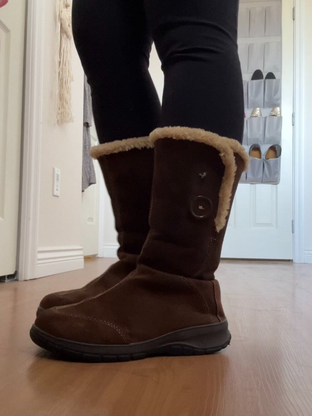 OUTBOUND Brown Suede Fleece Lined Boots